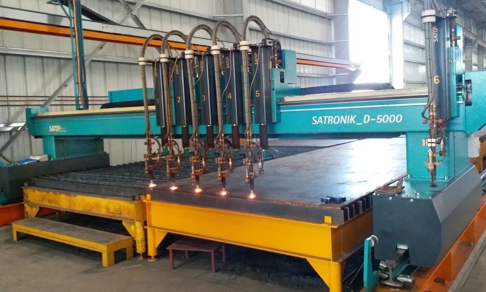 SATO Satronik D5000 CNC cut and strip machine cutting plate